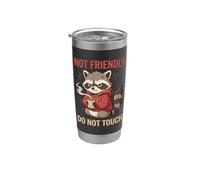 Grouchy Raccoon "Not Friendly Do Not Touch" Divertido Introvertido Vaso térmico de acero inoxidable de doble pared