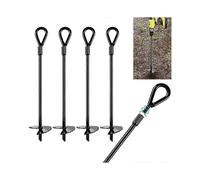 Ground Anchors, Ground Anchor Kit of 4 Stakes Measuring 38cm Long and 1.3cm Thick, Heavy Duty Ground Anchors, Perfect for Tents, Canopies, Shelters,