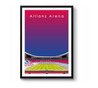 GroundDesigns FC Bayern MUNCHEN - Póster de fútbol ALLIANZ ARENA Stadium Art sin marco, tamaño A3, diseño de Múnich