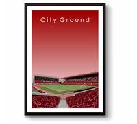 GroundDesigns NOTTINGHAM FOREST - Arte de estadio de ciudad sin marco, tamaño A3, NFFC