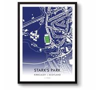 GroundDesigns RAITH ROVERS FC - Mapa artístico del estadio Stark's Park sin marco, tamaño A3, impresión RRFC