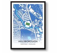 GroundDesigns SHEFFIELD WEDNESDAY Football Gift HILLSBOROUGH Stadium Art Map Print SWFC