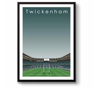 GroundDesigns TWICKENHAM STADIUM - Impresión artística A3, diseño de la Unión de Rugby de las Seis Naciones