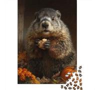 Groundhog 1000 Piezas Cartón Resistente Almuerzo Groundhog Puzzle para Adultos Portátil Actividad Vinculación Familiar Ocio En Casa Desafiante Divertido 38x26cm/1000pcs