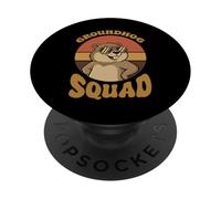 Groundhog Squad Happy Groundhog Day Retro Vintage PopSockets PopGrip Adhesivo