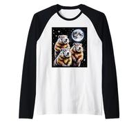 Groundhogs Under The Moon Arte Natural Camiseta Manga Raglan