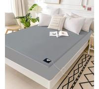 Grounding Fitted Sheet, Erdungs Spannbettlaken,Grounding Sheet Conductive Sheet with Silver Fiber Therapy for Better Sleep Reduce Stress Pain (Gris, 193 * 203 * 38 cm)
