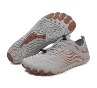 Grounding Shoes with Copper, Barefoot Shoes for Women Men, Hike Footwear Waterproof Trail Running (Gray,37)