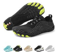 Grounding Shoes with Copper for Men Women, Waterproof Non-Slip Barefoot Hiking & Outdoor Shoes, Quick-Dry, Wide Toe, Orthopedic Comfort for Travel, Beach, & Trail Running (H01-Black,38)