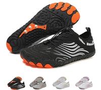 Grounding Shoes with Copper for Men Women, Waterproof Non-Slip Barefoot Hiking & Outdoor Shoes, Quick-Dry, Wide Toe, Orthopedic Comfort for Travel, Beach, & Trail Running (H02-Black,41)