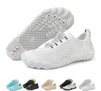 Grounding Shoes with Copper for Men Women, Waterproof Non-Slip Barefoot Hiking & Outdoor Shoes, Quick-Dry, Wide Toe, Orthopedic Comfort for Travel, Beach, & Trail Running (H01-White,38.5)