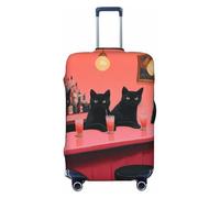 Group of Black Cats Sitting in A Bar - Fundas elásticas para equipaje de viaje, a prueba de polvo, resistente a los arañazos, protector de maleta de 22 a 24 pulgadas