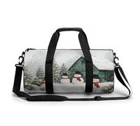Group of Cute Snowmen - Bolsa de viaje para gimnasio para mujeres y hombres, bolsa de lona cilíndrica, bolsa de entrenamiento deportiva con correa para el hombro