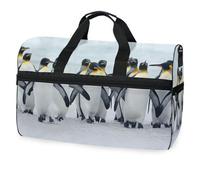 Group of Penguins in Winter - Bolsa de viaje de viaje para hombres, mujeres, niños, niñas, adolescentes, bolsa de gimnasio deportiva de gran tamaño con compartimento para zapatos, bolsa de