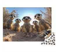 Groupe de suricatesPuzzles Pour Adultes 70x50cm/1000pcs,Jeux De Défi Scène de Nature et de faune Sauvage