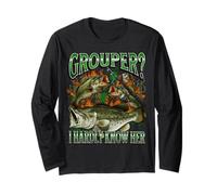 Grouper? Apenas conozco a su Divertido Meme de Pesca Bootleg Manga Larga