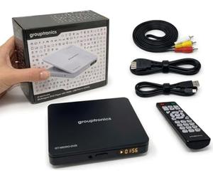 Grouptronics Mini reproductor de DVD HDMI multiregión para TV - Alimentado por USB o red de Reino Unido incluida - 1080p - Mando a distancia completo - Pantalla LED - GT-MICRO-DVD