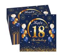GROVBLE 40 piezas Servilletas 18 Cumpleaños -18 cumpleaños con texto en oro, 18 Años Servilletas Papel Decoradas Cumpleaños,de para decoración fiestas de cumpleaños, aniversarios,33x33 cm (18 años)