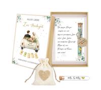 GROVBLE Hochzeitskarte Geldgeschenk,Geldgeschenk Hochzeit,HochZZeitgescheNK GelD,HochZeiT geLdgesChenK,gelDgeSChenKe zur HOchzeiT,hoCHZZeitgesCHenKe für brautpaar mit Benenskarte und Ensglas, usw.