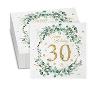 GROVBLE Paquete de 40 servilletas de 30. cumpleaños,servilletas de feliz cumpleaños,decoración de mesa,para de 30. cumpleaños,niña,niño,celebración de cumpleaños,fiesta,aniversario,33 x 33 cm