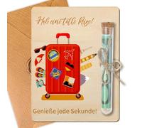 GROVBLE Regalo de dinero de viaje con tubo de ensayo y sobres, caja de viaje, regalo para dinero, caja de viaje, idea de regalo creativa para los amantes de los viajes, despedida y cumpleaños