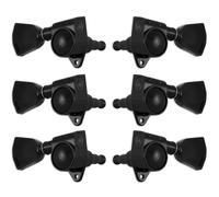 Grover 102BCK Original Rotomatics with Crown Button - Guitar Machine Heads, 3 + 3 - Black Chrome