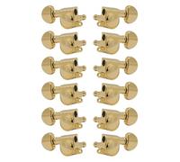 Grover 205-18G12 - Rotomatics de tamaño medio con botón redondo - 12 cuerdas Guitar Machine Heads, 6 + 6 - Oro