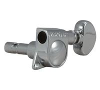 Grover 406C Mini Locking Rotomatics with Round Button - Single Guitar Machine Head 1 Piece, Bass Side (Left) - Chrome