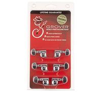 Grover 406C Rotomatic Mini Clavijas para instrumento de cuerda con autobloqueo, color cromado, 3 para cada lado