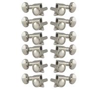Grover 406N12 Mini Locking Rotomatics with Round Button - Guitar Machine Heads, 6 + 6 - níquel