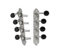 Grover 409FCB - Mandolina profesional estándar "F" Style Machine Heads with Black Button - Standard, 4 + 4 - Chrome