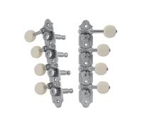 Grover 409FCW - Mandolina profesional estándar "F" Style Machine Heads with White Button - Estándar, 4 + 4 - Chrome