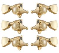 Grover 502GK Roto-Grip Locking Rotomatics with Crown Button - Guitar Machine Heads, 3 + 3 - Gold