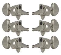 Grover 502N Roto-Grip Locking Rotomatics with Round Button - Guitar Machine Heads, 3 + 3 - Níquel