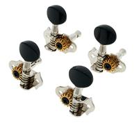 Grover sintonizadores de 9 NB - Asiento para ukelele, níquel con botones de color negro