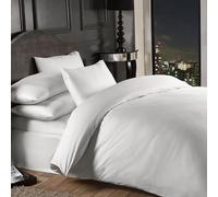 Grovesnor satén Rayas algodón 1000 Hilos Funda de edredón Juego de Cama Juego de Cama, Polyester-Cotton, Super King Size, Color Blanco