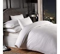 Grovesnor satén Rayas algodón 1000 Hilos sábana Bajera, Polyester-Cotton, Doble, Extra Profundo, Color Blanco