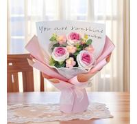 Grovjewfit Ramo de Flores de Ganchillo Regalo Dia de la Madre Flores Artificiales Regalo para Mamá Profesora Esposa Novia Bouquet Decorativo para Cumpleaños Aniversario (C#1)
