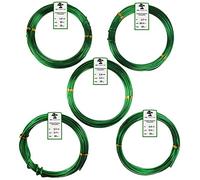 Grow A Bonsai Tree Aluminio Alambre de Floral/Planta/Bonsai 5-Tamaño Set de Iniciación - 1,0mm, 1,5mm, 2,0mm, 2,5mm, 3,0mm (45 Metros Totales) - (5 Tamaños, Verde)