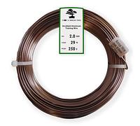 Grow A Bonsai Tree Anodizado de aluminio de 2,0 mm de Formación Bonsai alambre 250G gran rollo (95 pies) - (2,0 mm) 2.0mm marrón