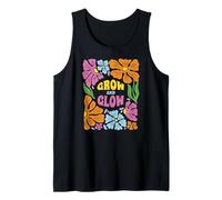 Grow and Glow - Flores motivación inspiración Auto Cuidado Camiseta sin Mangas
