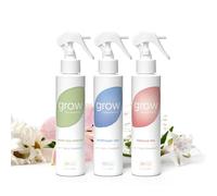 Grow Fragrance Spring - Paquete de 3 ambientadores en aerosol no tóxicos, té verde matcha, té de hibisco y lluvia de flores silvestres, aceites esenciales 100% a base de plantas, seguro para el hogar