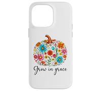 Grow in Grace Christian Pumpkin Floral Fall Bible Verse God Carcasa para iPhone 14 Pro MAX