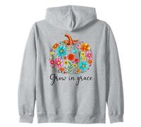 Grow in Grace Christian Pumpkin Floral Fall Bible Verse God Sudadera con Capucha