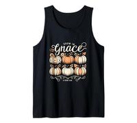 Grow in Grace Pumpkins Otoño Acción de Gracias Cristiano Religioso Camiseta sin Mangas
