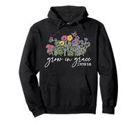 Grow in Grace Wildflowers Confía en Dios Jesús Mujeres Cristianas Sudadera con Capucha