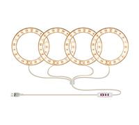 Grow Light DC5V USB Phytolamp Angel tres anillos para plantas LED lámpara de espectro completo para plantas de interior, plantas de semillero, hogar, flores, suculeta, blanco natural, 4 piezas Lghts