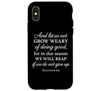 Grow Weary Doing Good Gálatas 6:9 Versículo de la Biblia Cristiano Carcasa para iPhone X/XS