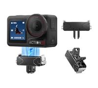 Growalleter Base magnética de liberación rápida para DJI Osmo Action 5 Pro/4/3 y Osmo 360, soporte de aleación de zinc con agujero roscado de 1/4 pulgadas y garra plegable, presiona para bloquear