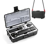 Growalleter Funda rígida de transporte para DJI Osmo Pocket 4, IP67 impermeable, funda de almacenamiento de viaje con forro de silicona personalizado para cámara, mango de batería, mini trípode